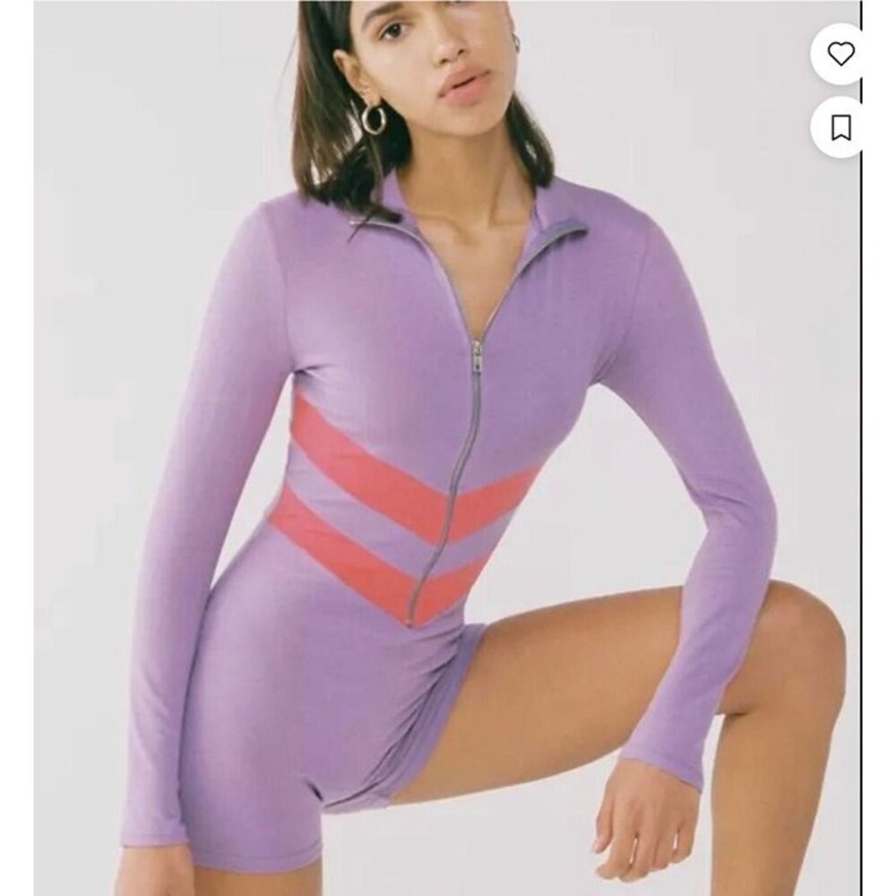 Urban Outfitters Women's Purple and Pink Playsuit-romper